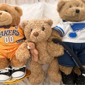 Build-A-Bear Teddy Bears Stuffed Animals with Lakers Blues Outfits